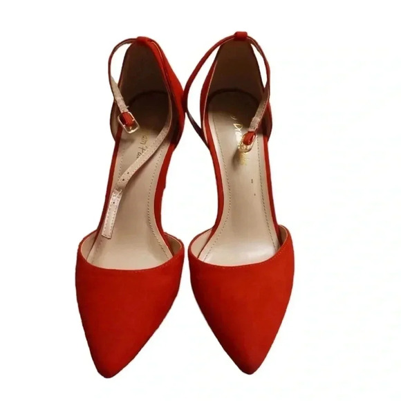 Dream Pairs Red Strappy Closed Pointed Toe  High Heels Size 8.5 - Picture 8 of 12